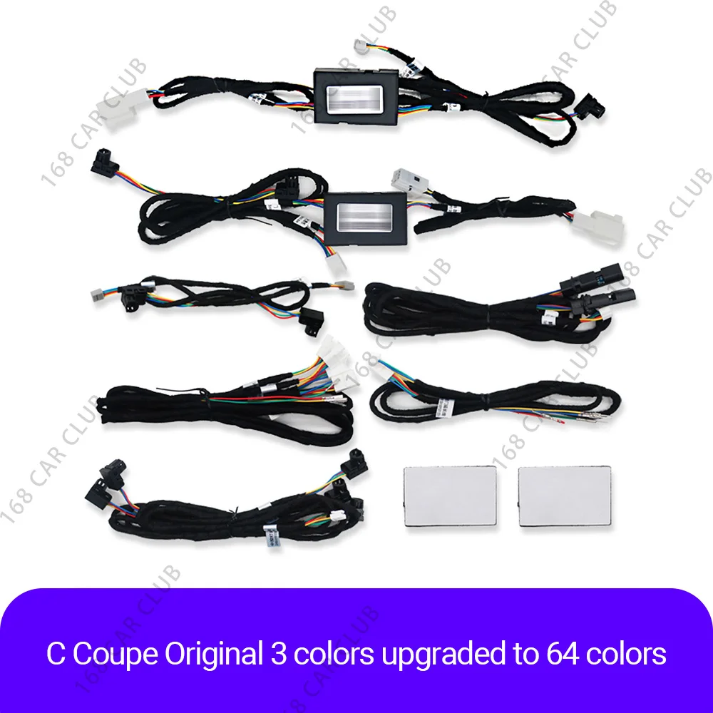 

64-цветное окружающее освещение для Mercedes Benz W205 X253 GLC Coupe C43 C63s Автомобильная светодиодная турбина с вентиляционными отверстиями Крышка динамика Декоративная часть лампы