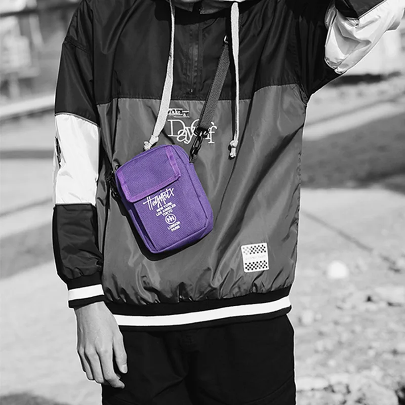 

Men Sling Bag Mini Crossbody Bag Fashion Phone Purse Breast Shoulder Bags Boy Canvas Messenger