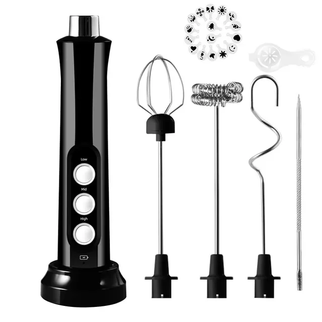 

Foamer Mixer Whisk Beater Stirrer 3-Speeds Coffee Milk Drink Frother USB Rechargeable Handheld Food Blender Whisk