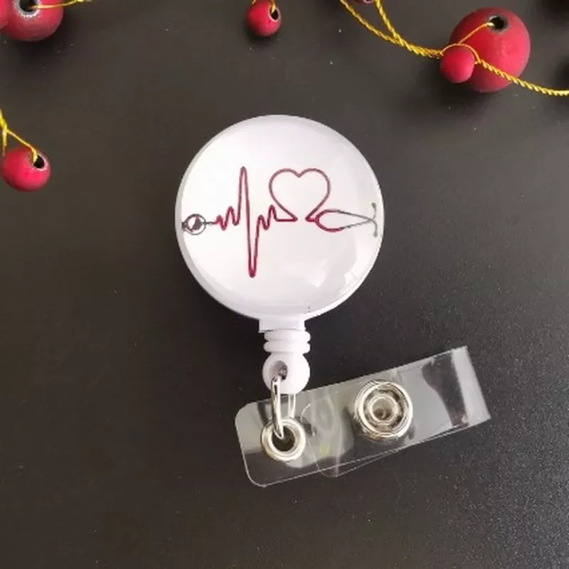 

Новое поступление высокое качество Выдвижной врач значок медсестры катушка модная мультяшная Милая визитница для студентов держатель для ...