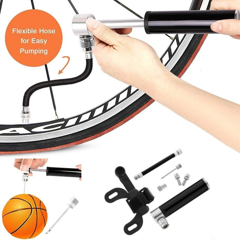 

Mini Portable Bicycle Bike Pump Inflator Aluminum Alloy Tire Air Inflator Pump Basketball Football Cycling Bicycle Accessories