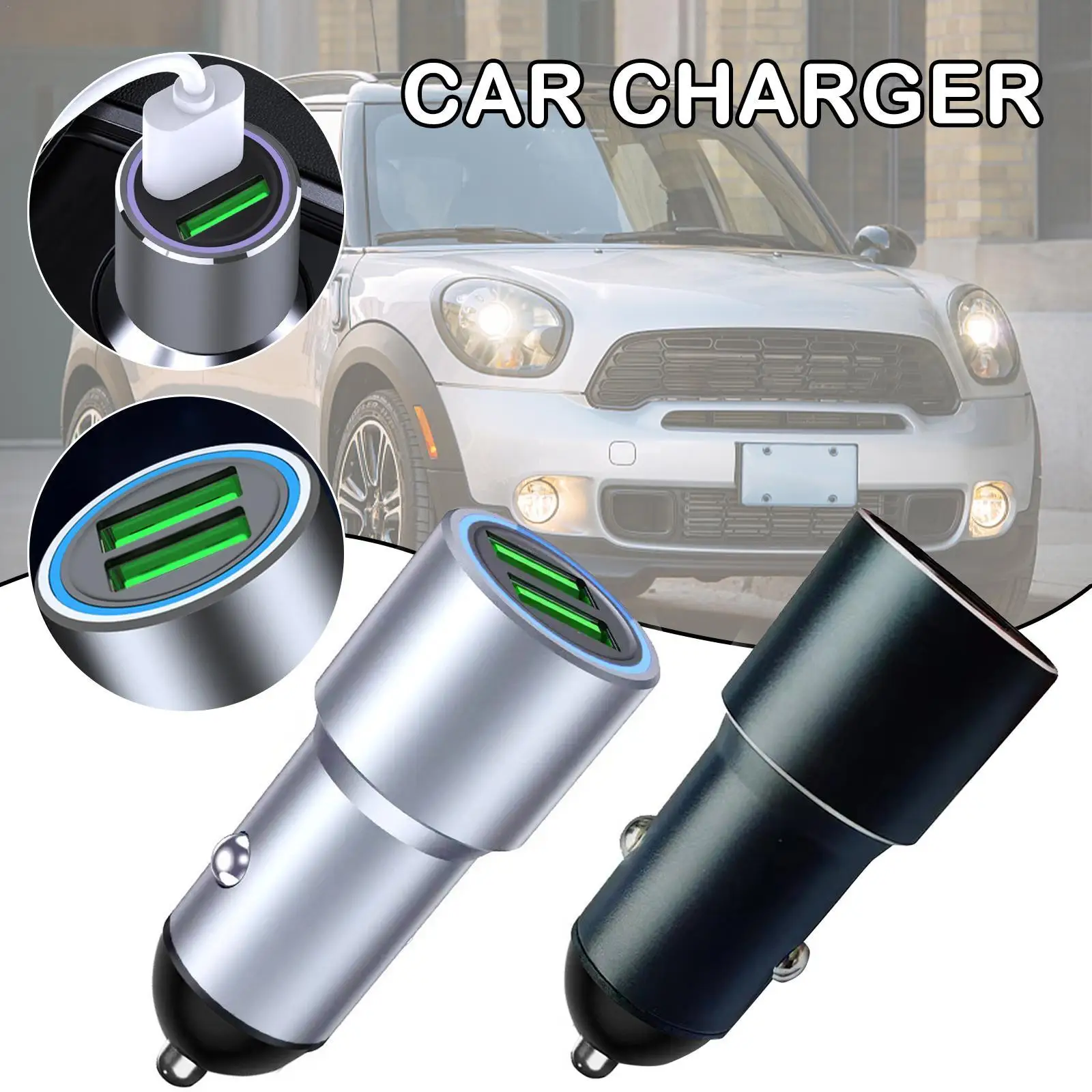 

Mini Fast Charging Car Charger Super Fast Charging Head Alloy Car Charger Flash Charging Mobile Phone Charger Car Accessories