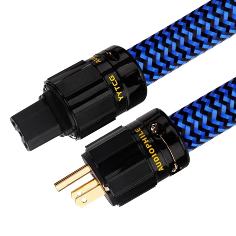

Hot Hifi Power Cable Hi-End 6N OCC Power Cord With US Standard Power Plug For DVD Amplifer Multimedia 1.5M-US Plug