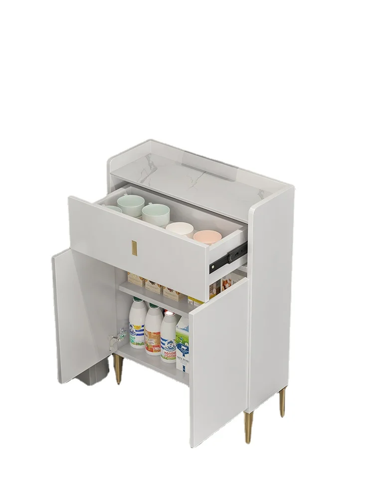 

YY White Sideboard Modern Simple and Light Luxury Ultra-Thin Solid Wood Extremely Narrow