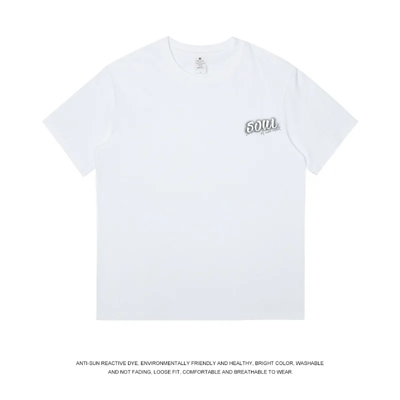 

KAZUE- men and women couples new printed t-shirt summer loose round neck half-sleeve top clothes trendy short-sleeved t-shirt