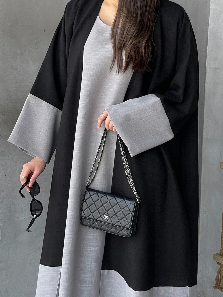 Ид мусульманское платье для женщин вечерние Абая комплект из 2 предметов хлопок