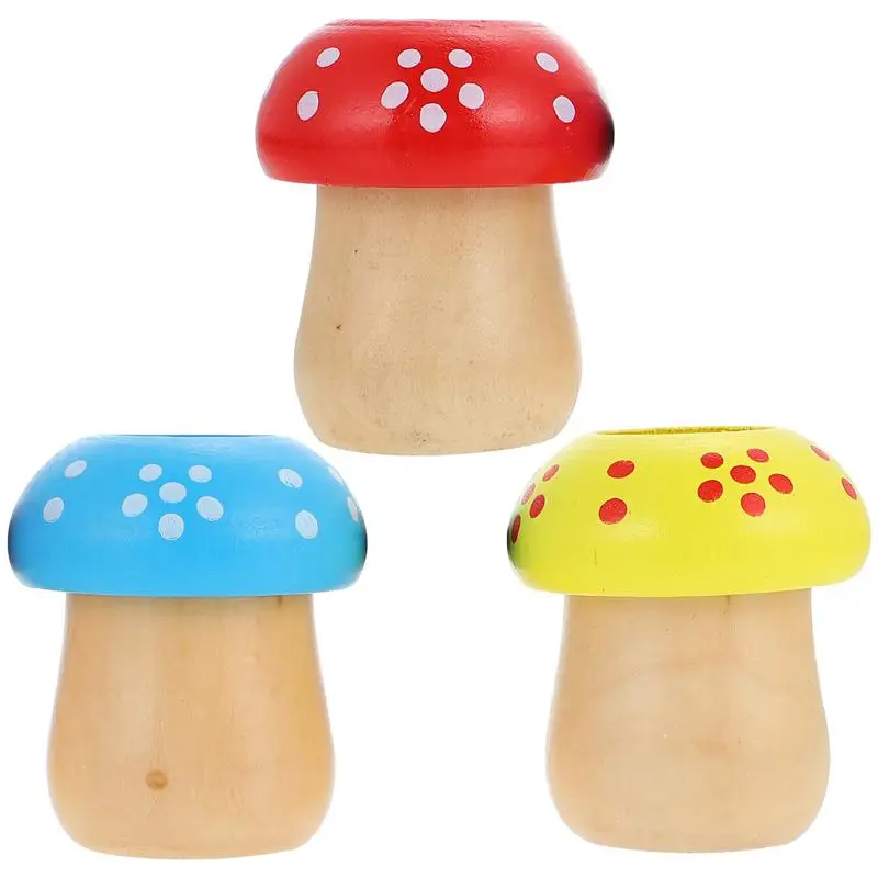 

3pcs Mushroom Wooden Kaleidoscope Multi-angle Mirror Colorful Magic World Baby Fun Puzzle Exploration Toys for Children Kid Gift