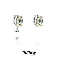 heifeng modern jewelry metal geometric earrings for gentlemen high quality luxury design asymmetrical men earrings for party