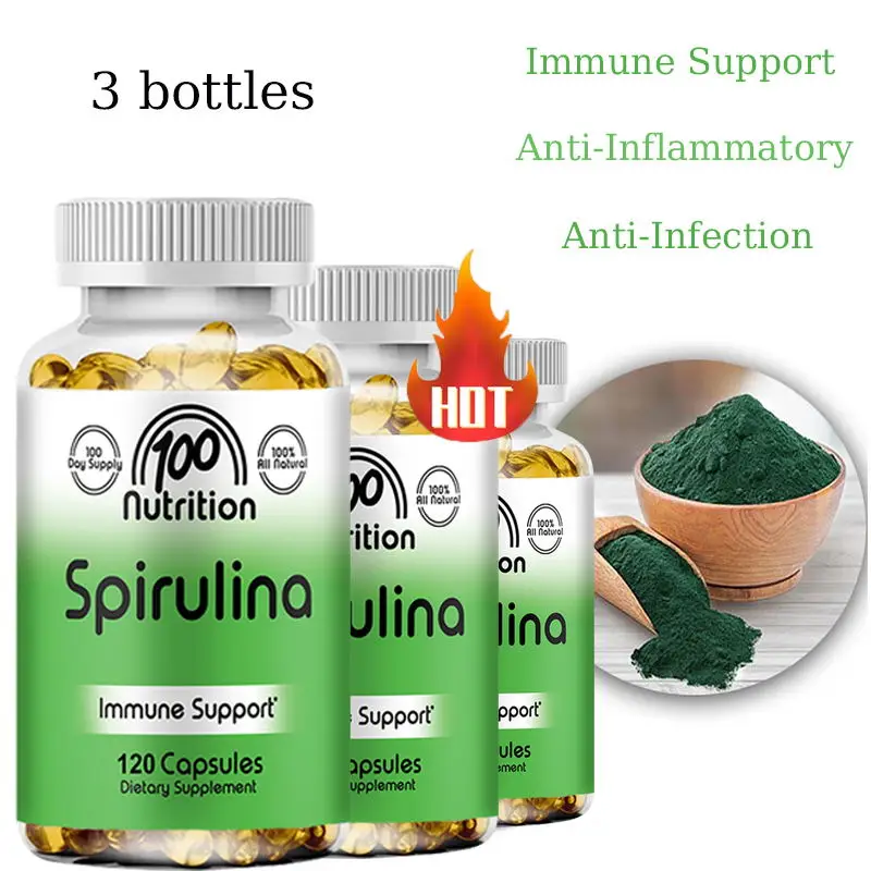 

Soomiig Spirulina Supplements - Antioxidant & Anti-Inflammatory, Anti-Aging, Anemia Support, Anti-Infection, Immune Support