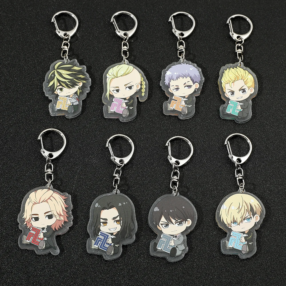 

Cartoon Anime Tokyo Revengers Pendant Keychain Kawaii Manjiro Sano Draken Hanemiya Kazutora Acrylic Keyring for Toy Gift