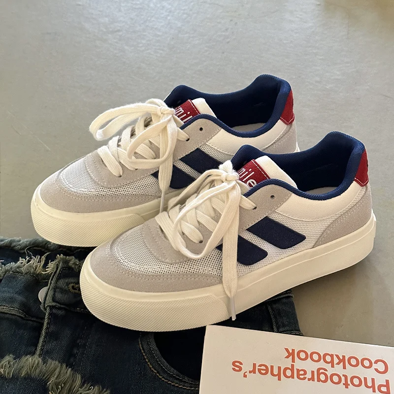

2023 Women Sport Shoes Fashion Genuine Leather Sneakers Ladies Spring Autumn Flats Running Shoes Woman