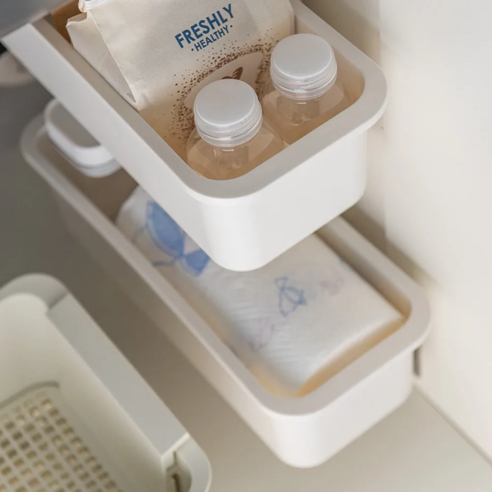 

PP Pull Out Storage Grey Storage Box New Storage Shelf for Kitchen Bathroom Wardrobe Closet