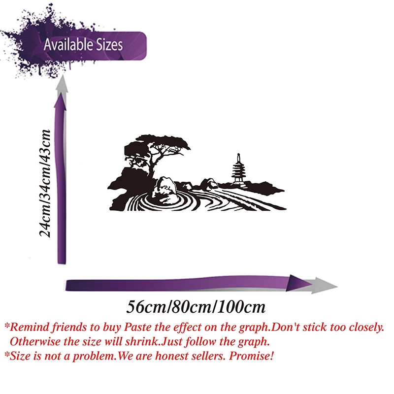 Zen Garden дерево река Настенная Наклейка гостиная медитация Будда Япония лес