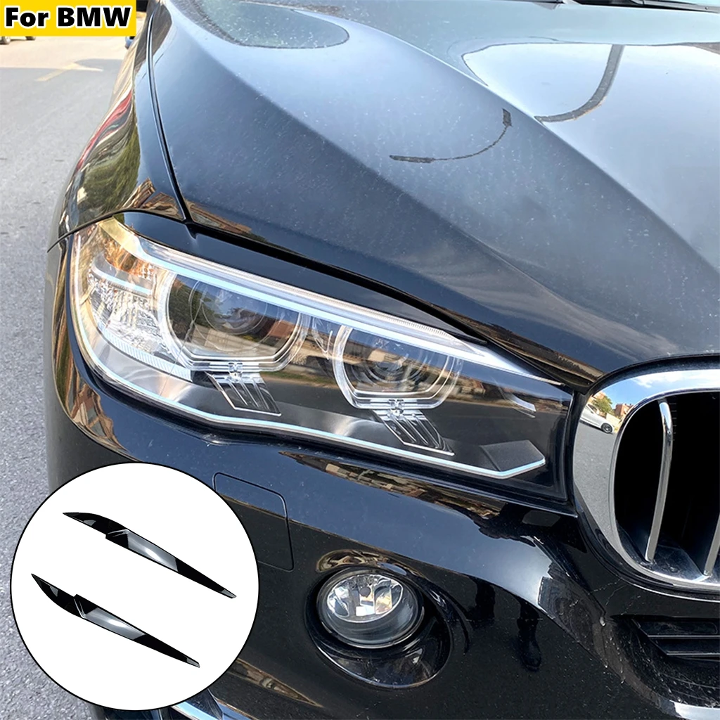 

1Pair Car Front Headlights Eyebrow Eyelids Trim Cover For BMW X5 X6 F15 F16 2014 2015 2016 2017 2018 Car Stickers Eyelids Trim