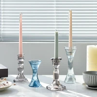 nordic light luxury candle utensils ornaments home restaurant decorations transparent glass candlestick ornaments