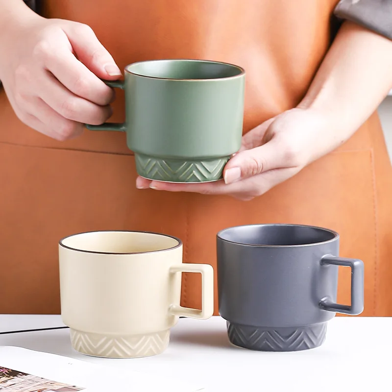 

Ceramic Mug French Rhombic Color Glaze Small Fresh Breakfast Cup Coffee Milk Couple Water Cup
