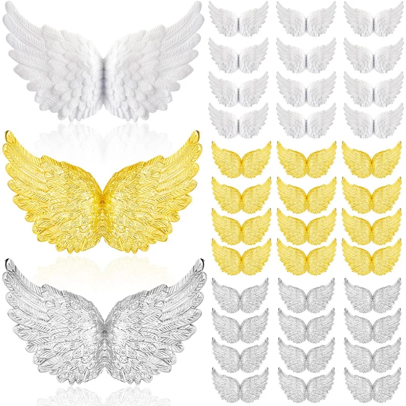 

Пластиковые крылья Ангела 36 шт. для рукоделия, мини 3D зеркальные орнаменты, для украшения искусств, рукоделия и свадьбы