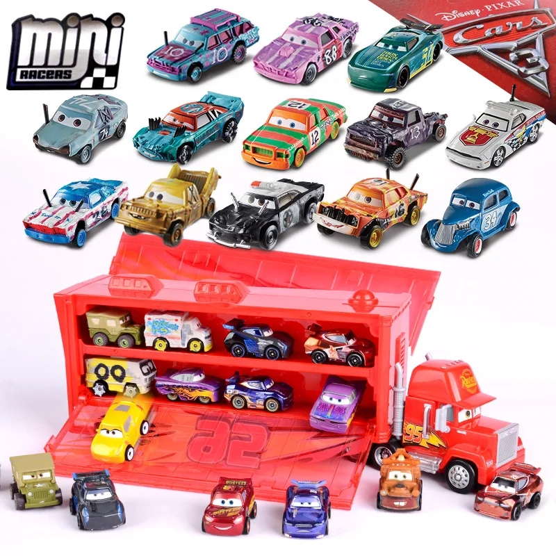 

Disney Pixar Cars 2 3 Lightning McQueen Race Div Fritter Miss Tractor Frank 1:55 Diecast Metal Alloy Model Car for Kid Xmas Gift