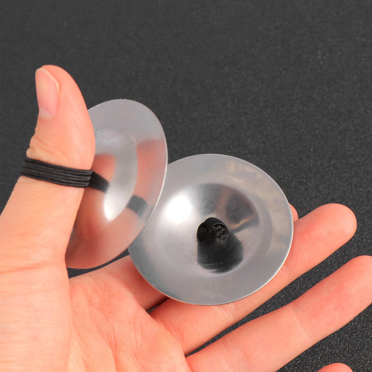 6pcs Musical Instrumen Iron Finger Cymbals Percussion Dancing Props Instrument (Silver)