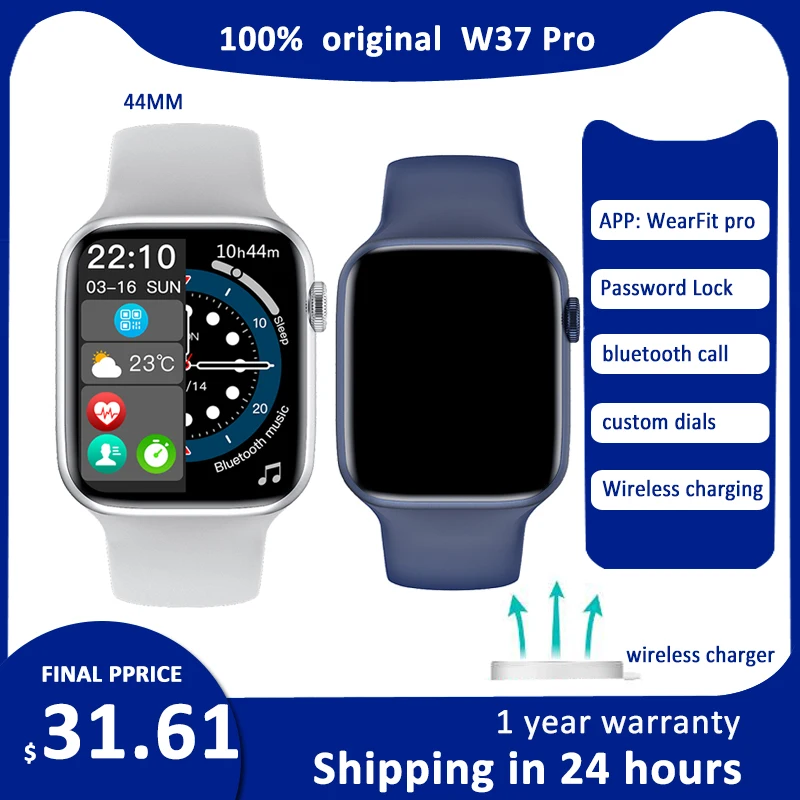 IWO W37 Pro 2022 новые умные часы 14 серии 7 Беспроводная зарядка Bluetooth Вызов раздельный