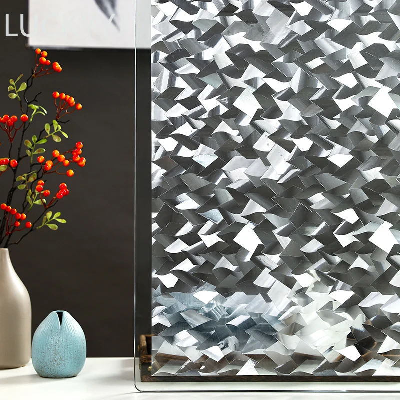 

Window Privacy Films, Vinyl 3D Privacy Self-adhesive Film, Decor Glass Cover, Non Adhesive UV Blocking Removable Glass Stickers