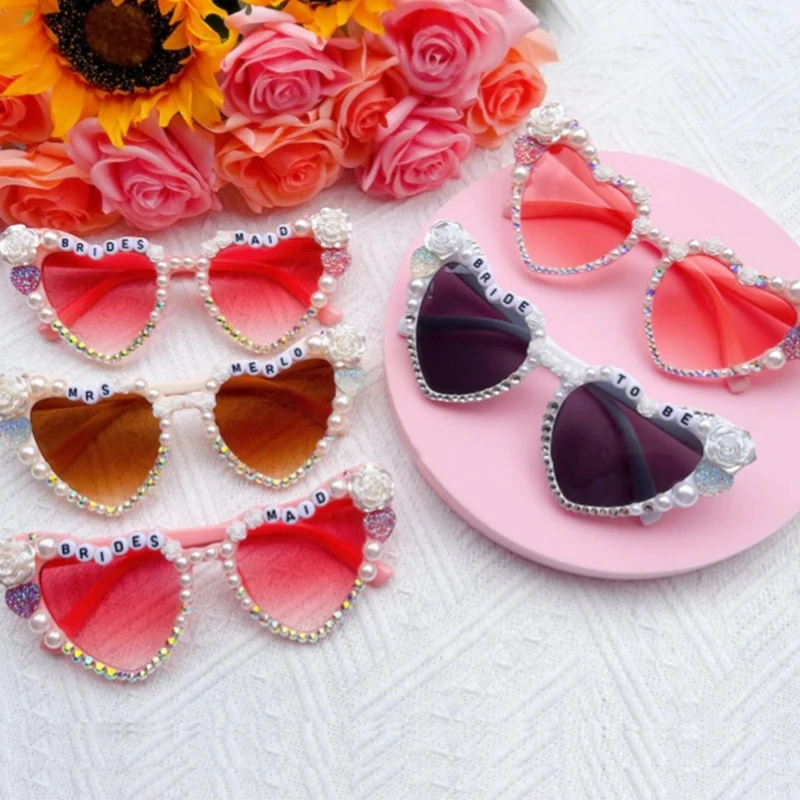 

Bachelorette Party Heart Bridal Rose Sunglasses Bridesmaids Group Props
