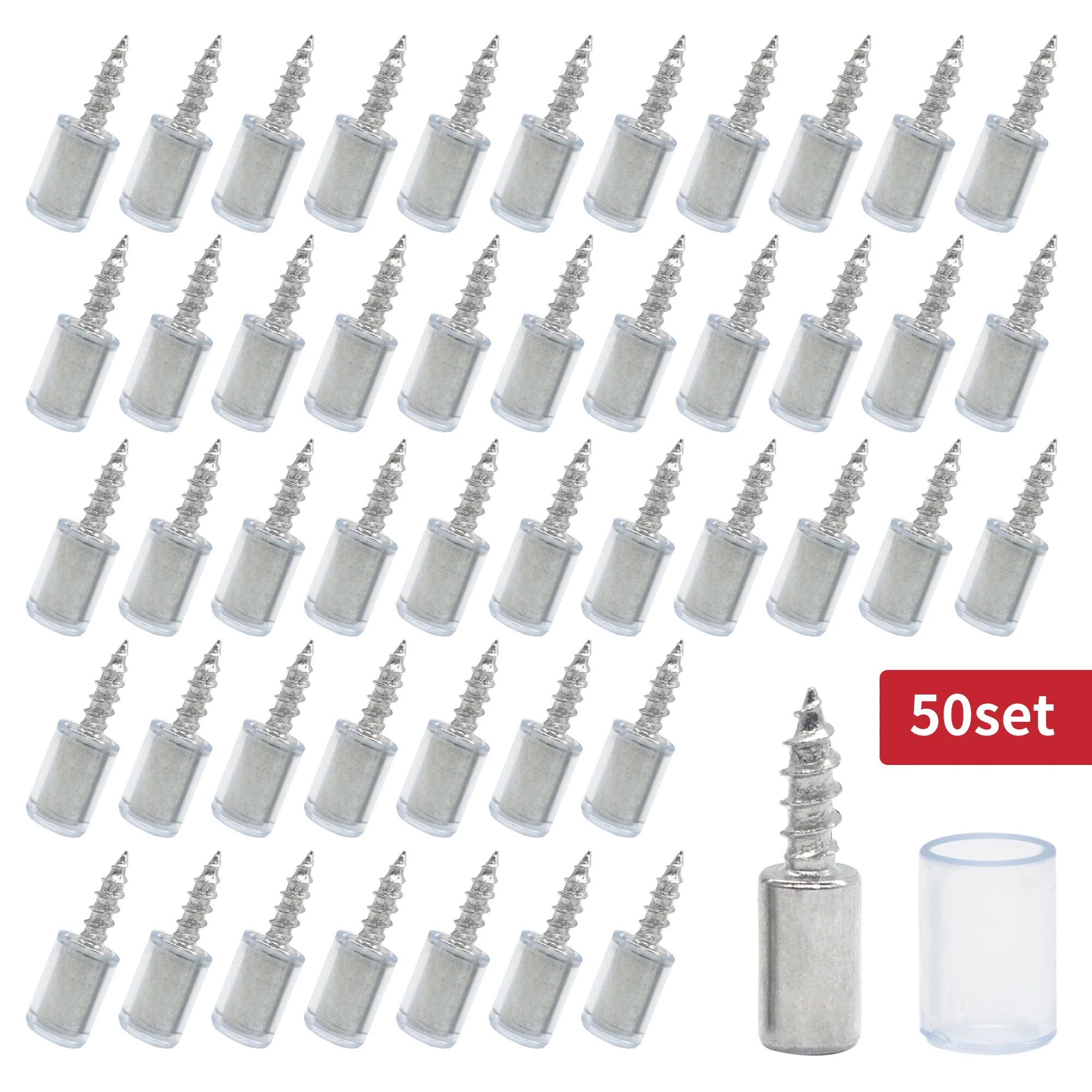 50set Cross Self-tapping Screw Layer Plate Holder Support Glass Studs Pegs Nonslip Partition Nail For Wooden Cabinets Wardrobes