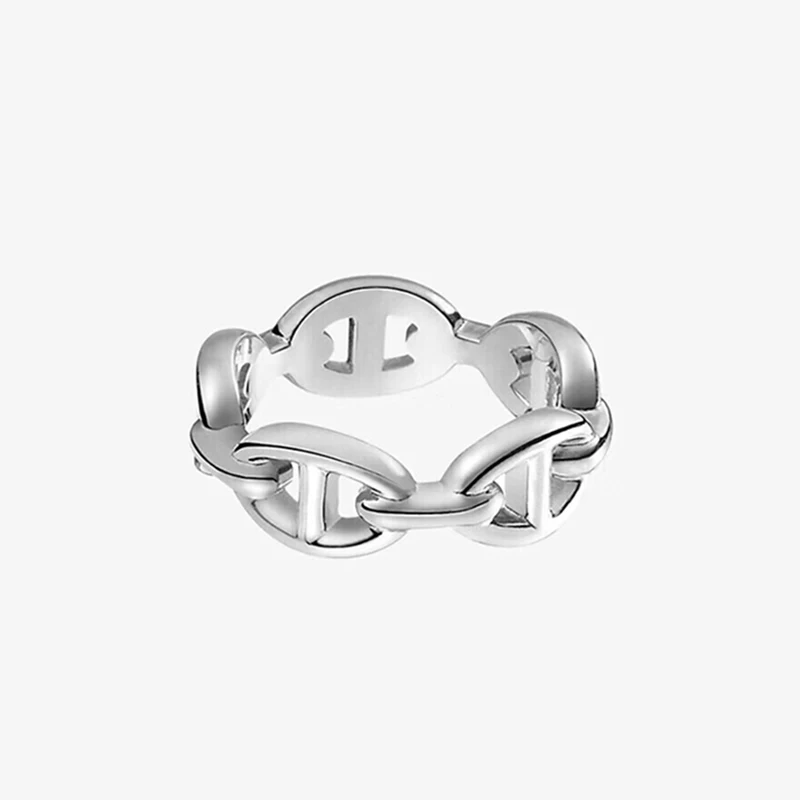 

100% 925 Sterling Silver Geometry Letter Rings Earrings for Women High Quality Luxury Jewelry Wedding Party Send Gift Box
