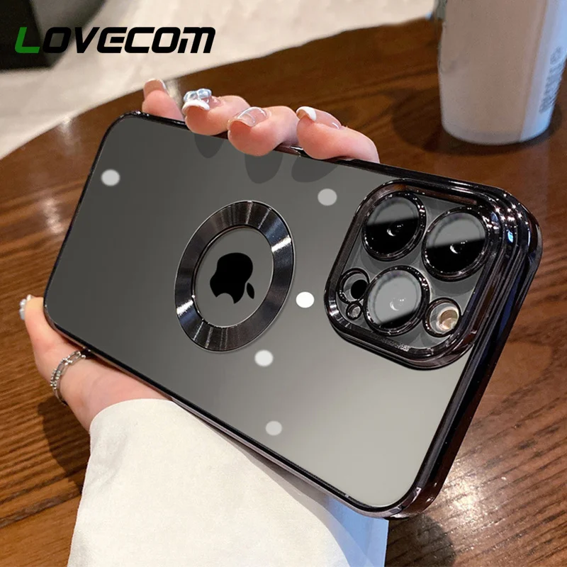 

Роскошный прозрачный креативный чехол с покрытием для телефона iPhone 13 12 11 Pro Max XS Max XR X 8 7 Plus Защита камеры Мягкий чехол