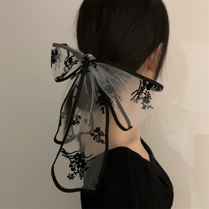 Super beautiful lace ~ fairy bow hair band head scarf spring summer tied tie Korean version of the wild tide |