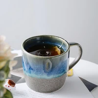 japanese creative ceramic mug beach retro office water cup milk coffee cup coffee mugs high temperature resistance