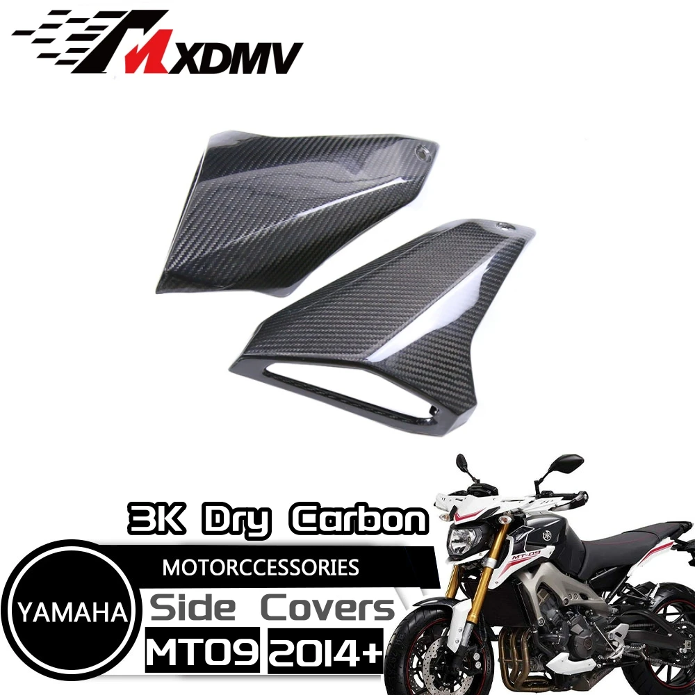 

100% 3K Full Dry Carbon Fiber Tank Side Covers Fairing Protector Motorcycle Fairing Kit For Yamaha MT09 FZ09 2013 2014 2015 2016