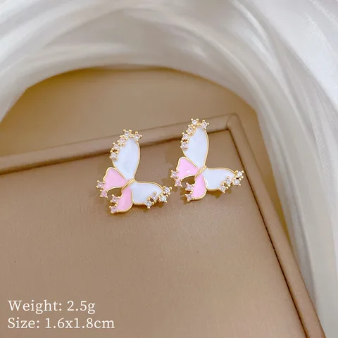 DIEYURO Серьги на шею из нержавеющей стали с бабочкой