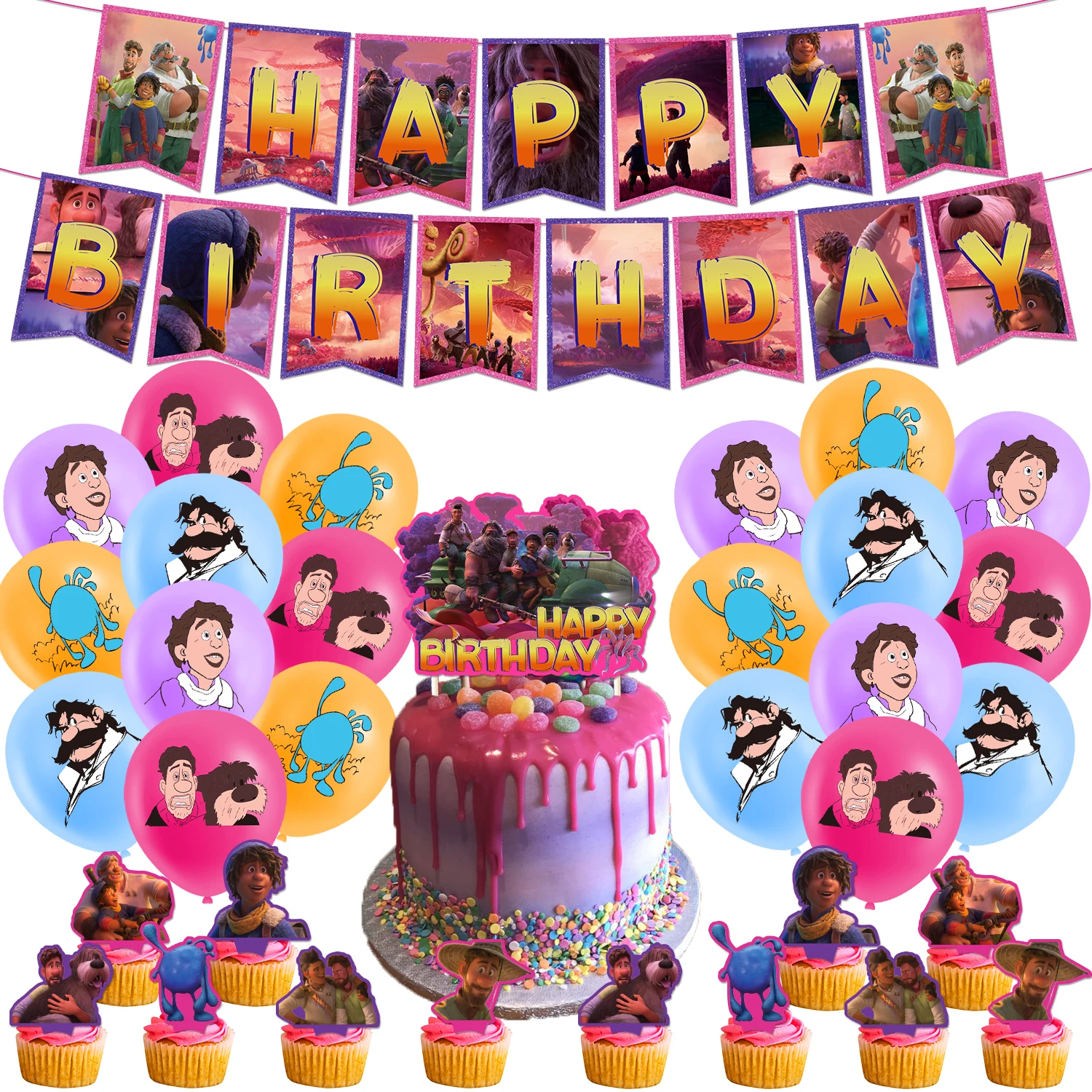 

Cartoon Strange World Theme Birthday Party Favors Paper Banners Cupcake Toppers Balloons Decorations Birthday Party For Kids
