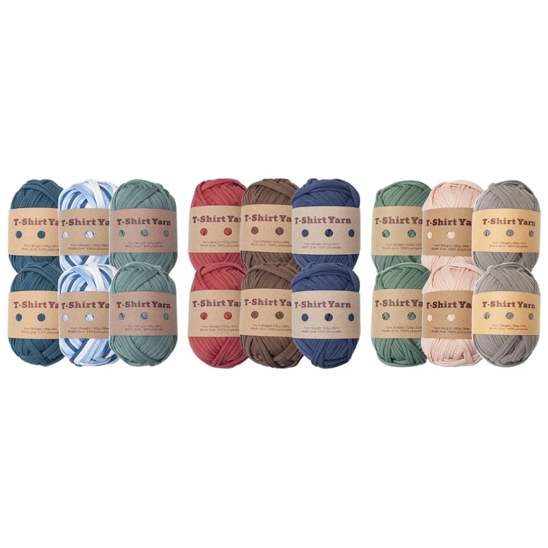 

Colorful T-Shirt Yarn Set - 6 Rolls of Polyester Fabric Strip for DIY Handcraft Dropshipping