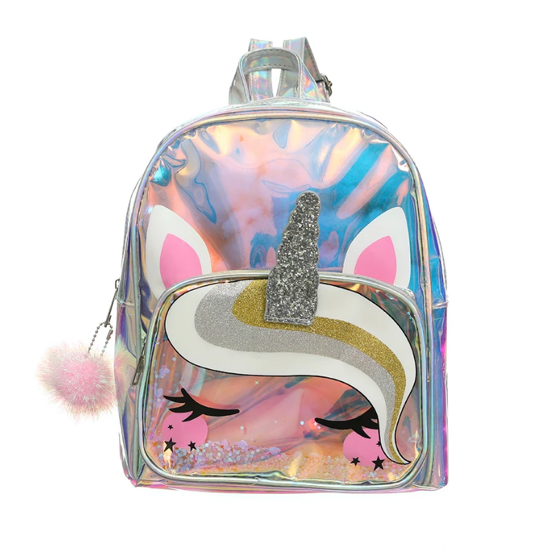 Unicorn Dream Laser Backpacks TPU Transparent Bags Children Cute Backpack 2022 New Fashion Girl Princess Snack Schoolbag Mochila