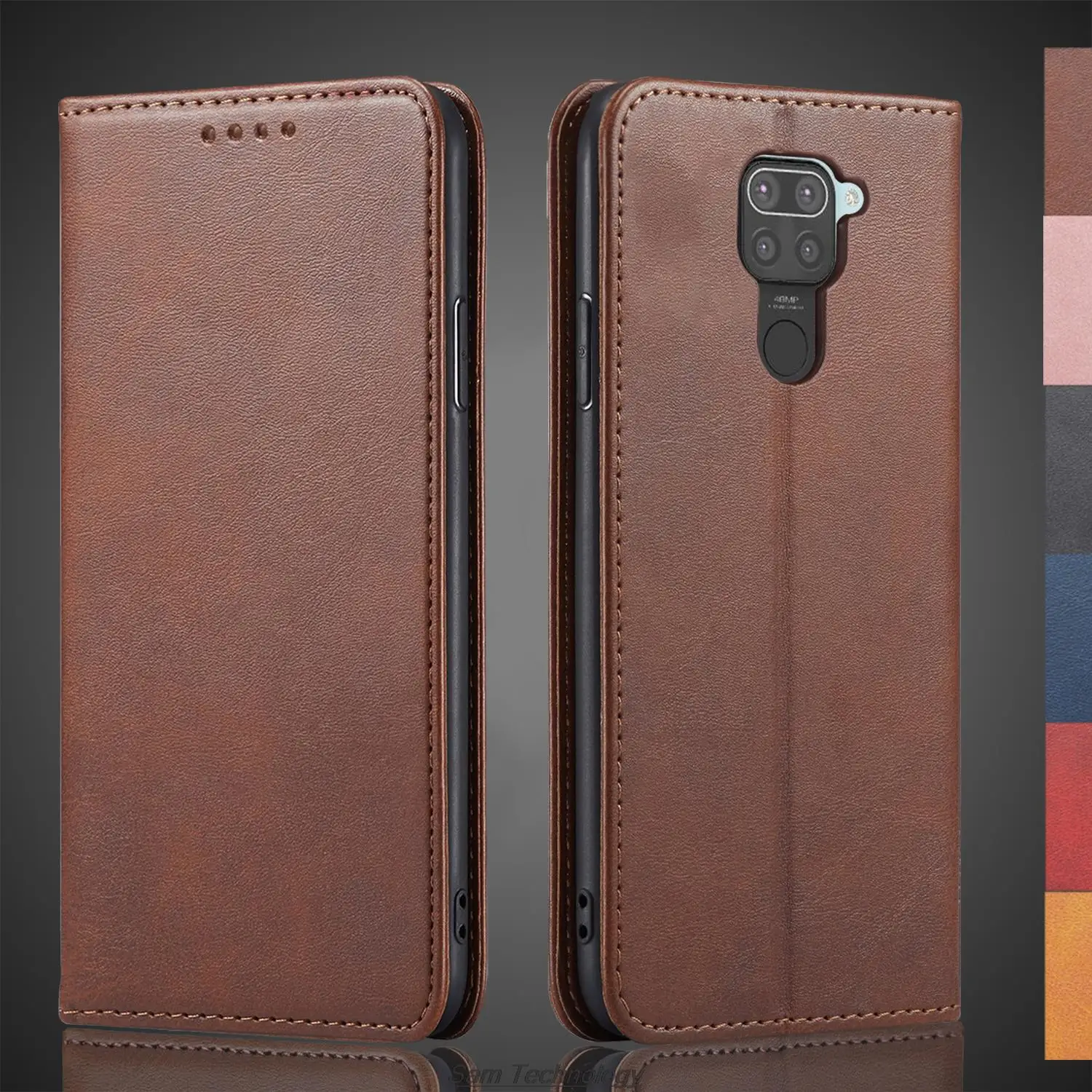 

Магнитный кожаный чехол для Xiaomi Redmi Note 9 6,53 дюйма