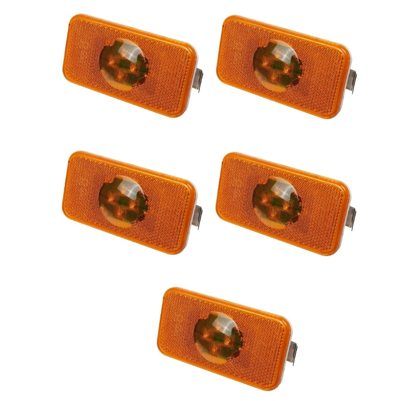 

5X 24V Car Truck LED Side Marker Light Amber Indicator Lamp 4 LED For Volvo Trucks FM/FH