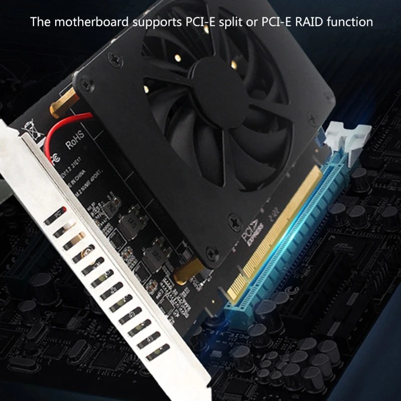 Адаптер NVME PCIe PCI-E X16 M.2 M Key SSD RAID Array адаптер материнской платы разделенная карта 4 с