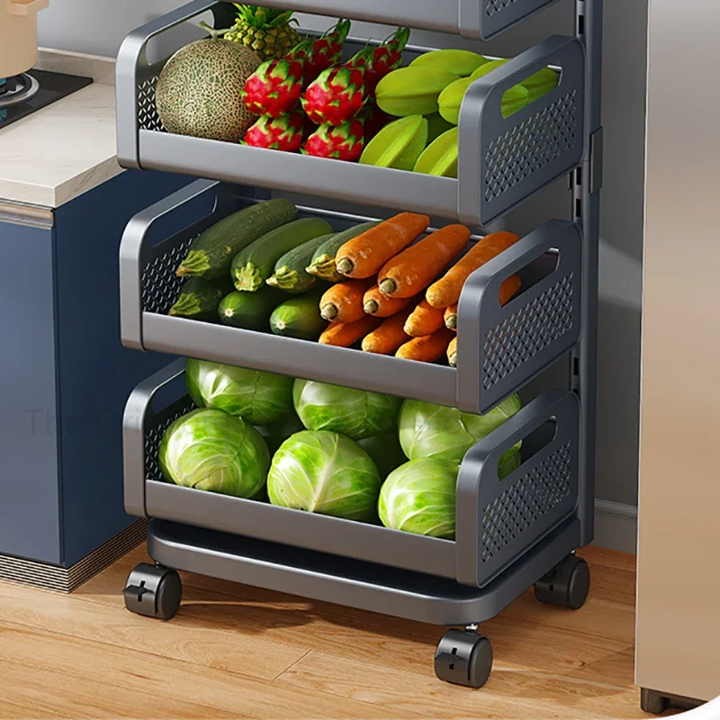 Шкафы 3-уровневая вращающаяся хозяйственная тележка для еды Мобильная поднос