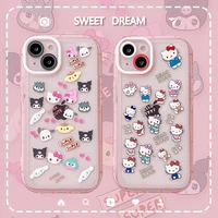 hello kitty kuromi my melody cinnamoroll phone case for iphone 11 12 13 pro max x xs xr soft silicone tpu transparent cover
