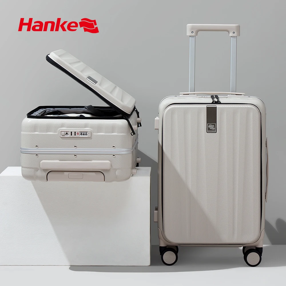 

Hanke Innovative Design 20" Carry On Suitcase 24" Travel Luggage Aesthetic Narrow Aluminum Frame PC Hardside Spinner W