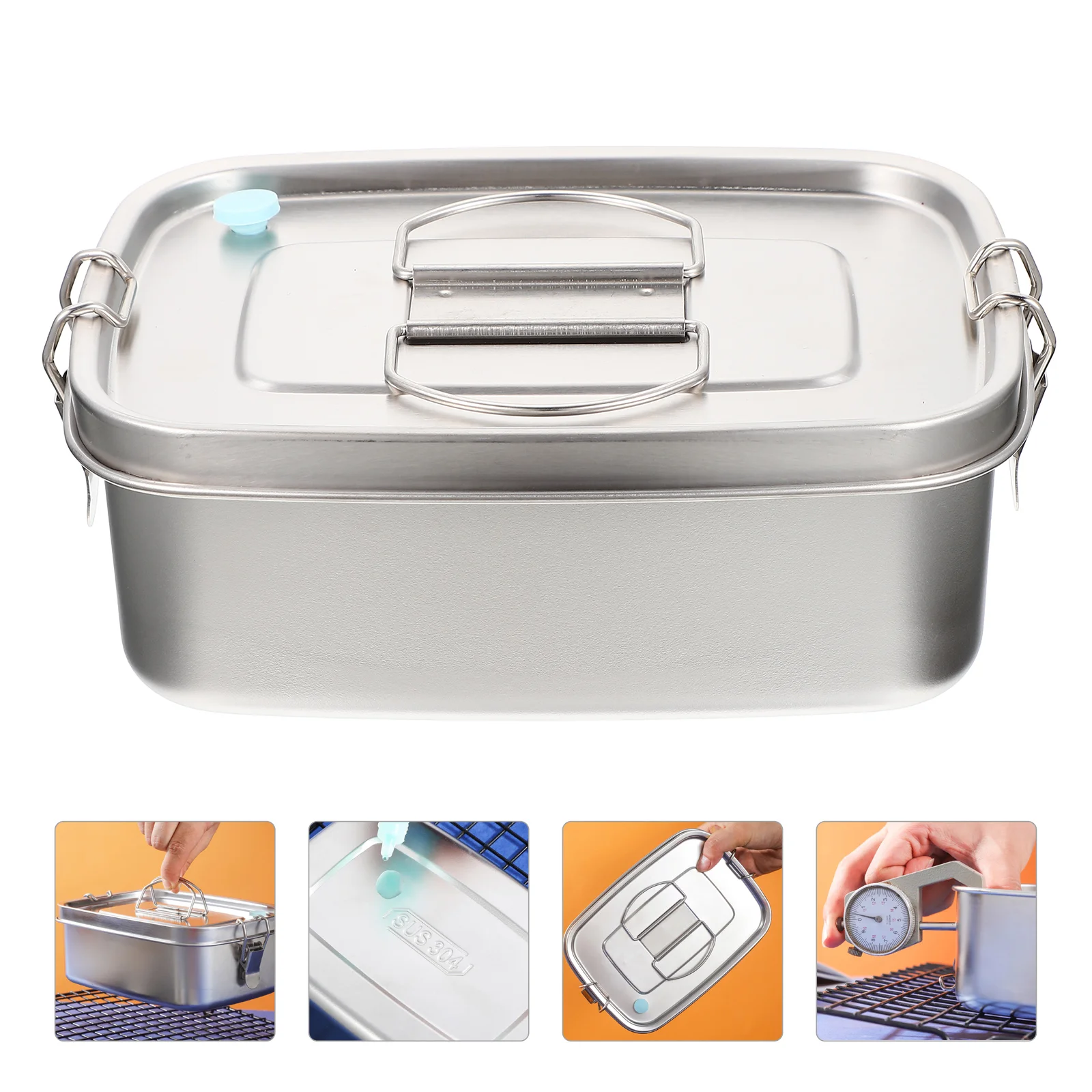 

Box Bento Lunch Container Containers Metalmeal Boxes Prep Stainless Storage Sandwich Steel Kidsreusable Camping Snack Holder