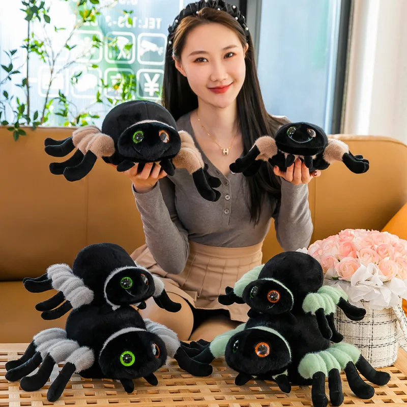 

New Lifelike Spider Plush Toy High Quality Stuffed Realistic Wild Insect Anime Pillow Party Trick Toys Gift for Boys