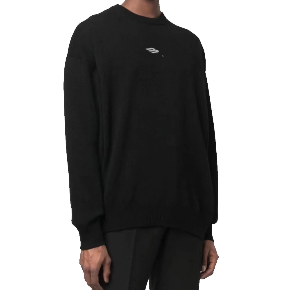 Men Sweaters Combed Embroidery Crewneck Knitwear Cotton Ribbed Crewneck Long Sleeves Sweaters for Women 18051129
