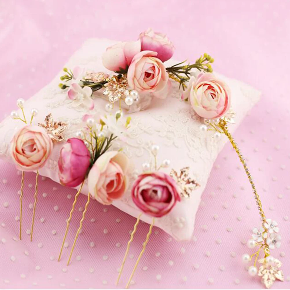 

Hair Flower Wedding Bridal Clips Hairpin Rose Pinsvine Floral Comb Girl Clip U Girls Bride Shaped Bobby Headpiece Barrettes