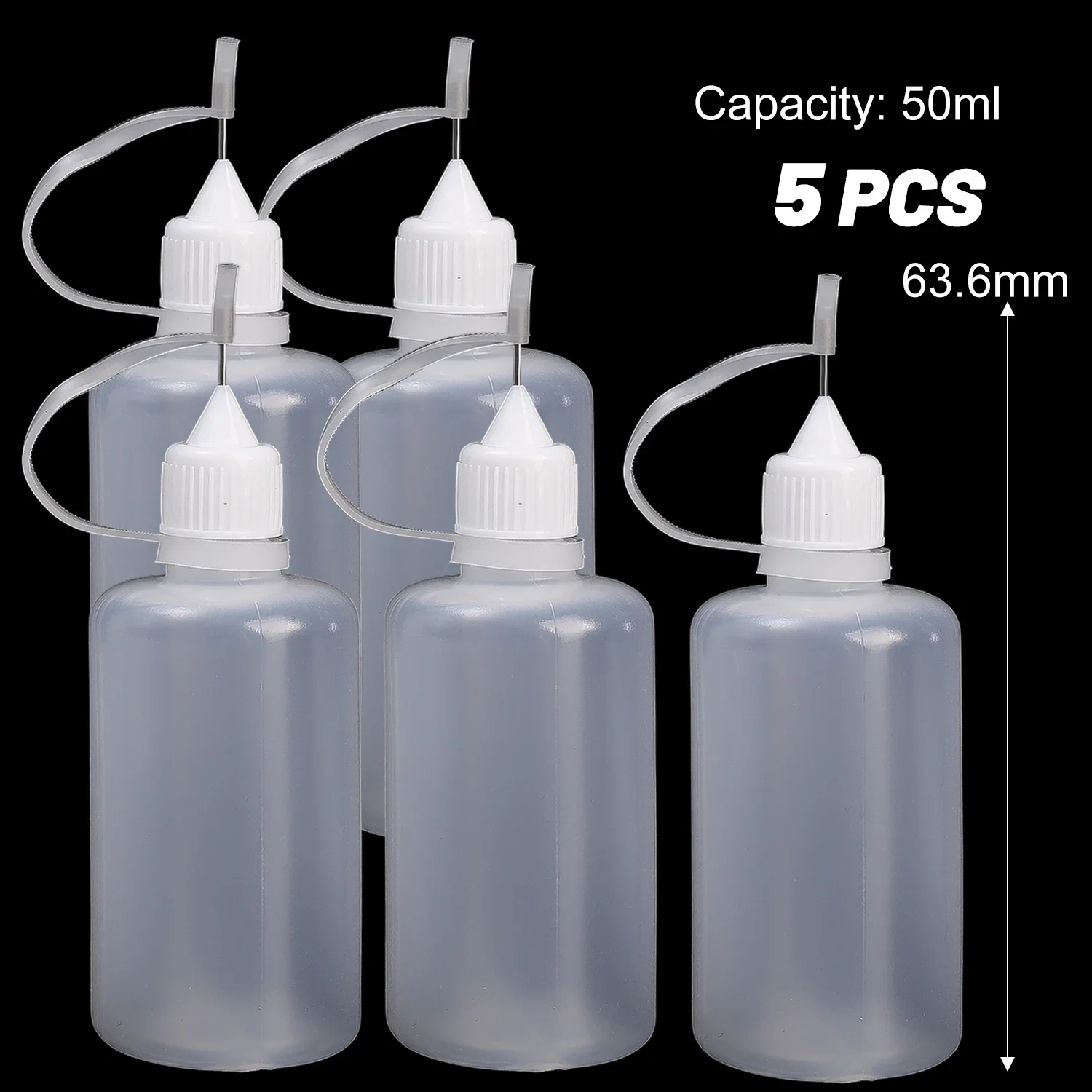 

5 шт. бутылки «сделай сам» с уплотнительными крышками для наконечников иглы, сжимаемая бутылка-аппликатор с наконечником, пластиковая многоразовая капельница, масло, клей, жидкость для глаз