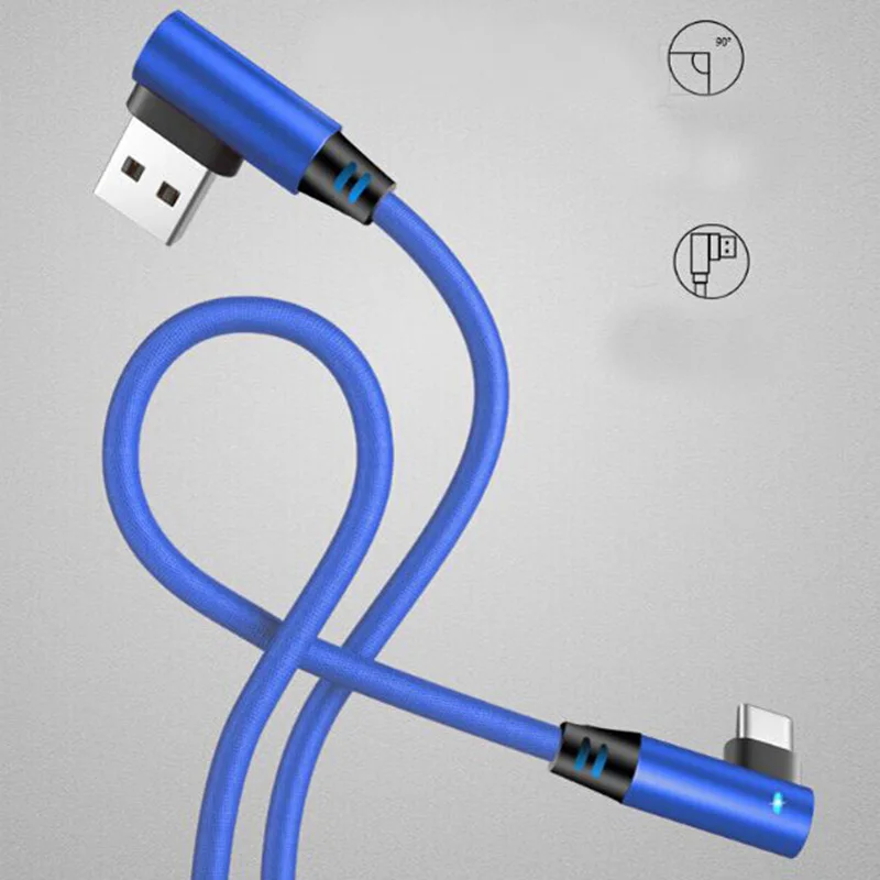 URVNS 90 градусов Type C/Micro USB кабель дизайн игры прямоугольный L-образной формы локоть