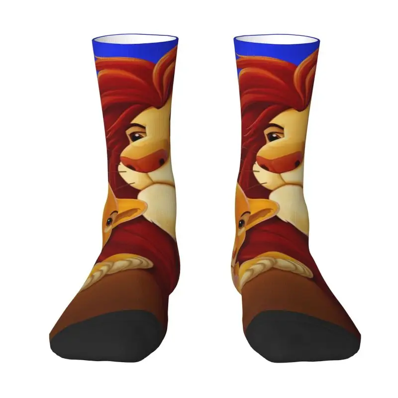

Funny King Lion Simba Mens Crew Socks Unisex Cute Cartoon Movie Hakuna Matata Spring Summer Autumn Winter Dress Socks