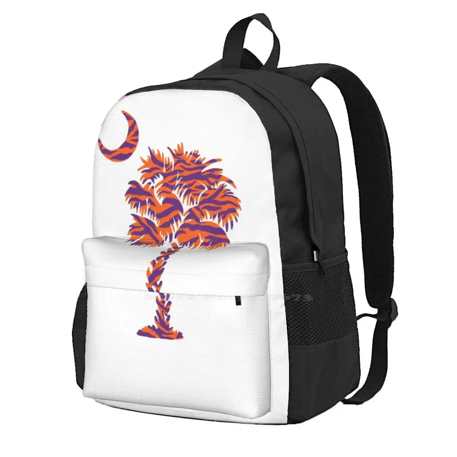 Palmetto Moon-Orange And Purple Tiger Hot Sale Backpack Fashion Bags Clemson University Clemson Moon Clemson Athletics Clemson